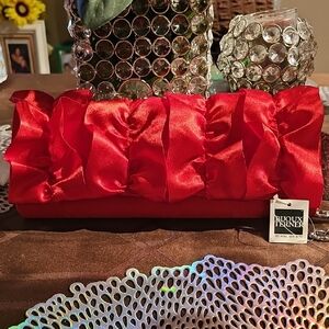Bijoux Terner Vibrant Red Satin Evening Bag